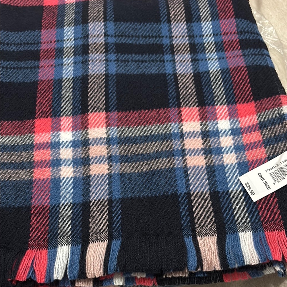 GAP Plaid Scarf in Navy, Red, and White